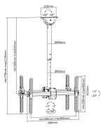 DELTACO OFFICE kahden näytön kattoteline, 37 DELTACO OFFICE kahden näytön kattoteline, 37