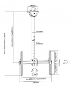 DELTACO OFFICE näytön kattoteline, 37