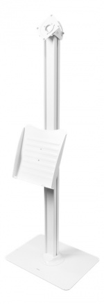 DELTACO OFFICE tabletin lattiajalusta, säädettävä esitetaso, valkoinen