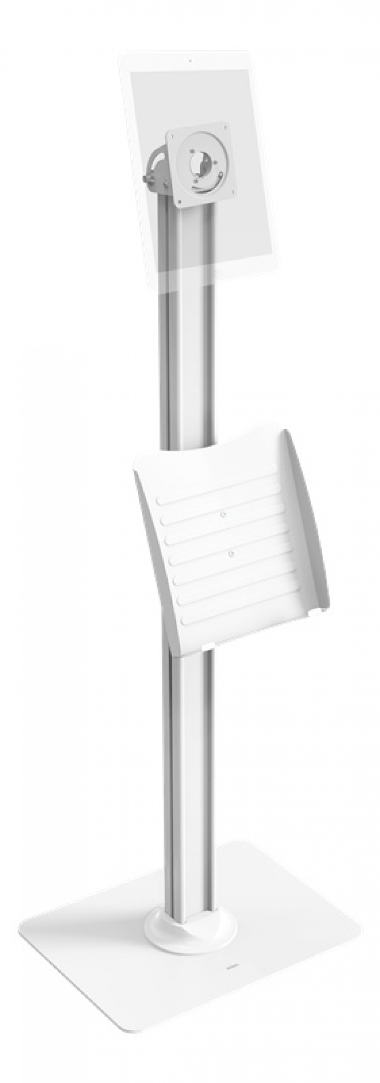 DELTACO OFFICE tabletin lattiajalusta, säädettävä esitetaso, valkoinen