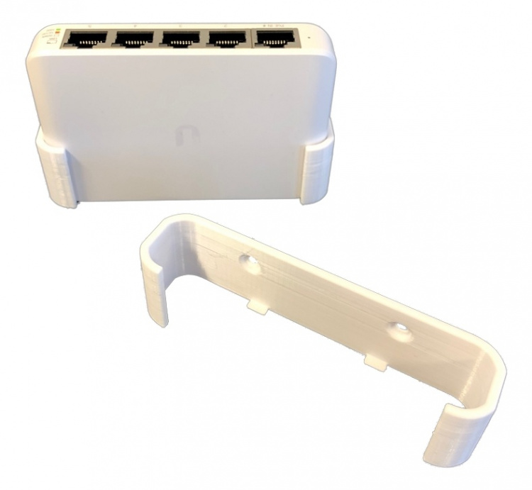 Winther UniFi Switch Flex Mini series wall-mount 3D printed white plas