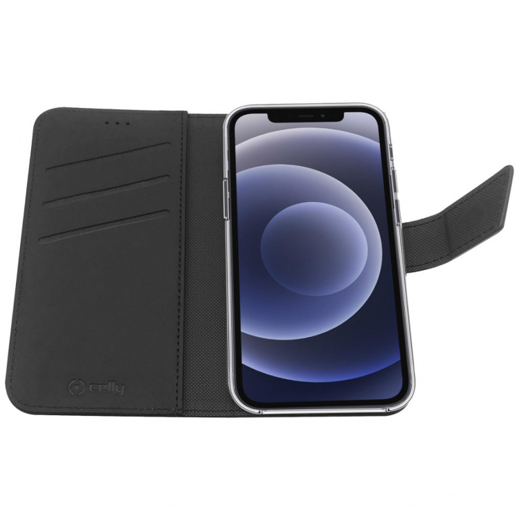 Celly Wallet Case iPhone 13, Svart