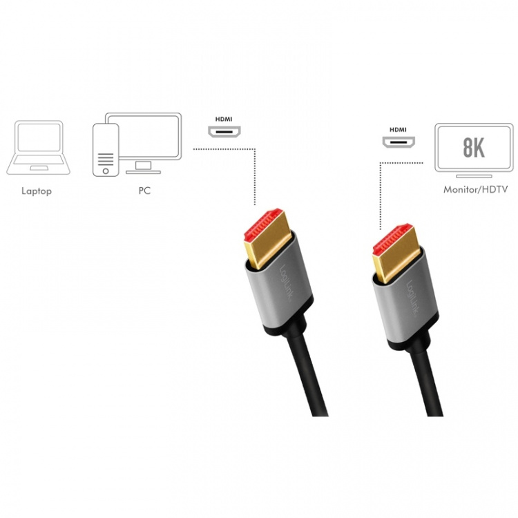 LogiLink HDMI-kabel Ultra High Speed 8K LogiLink HDMI-kabel Ultra High Speed 8K