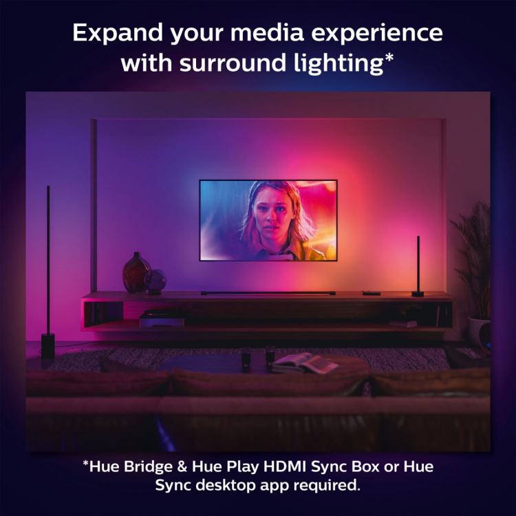 Philips Hue Gradient Signe pöytävalaisin Wh/väri musta