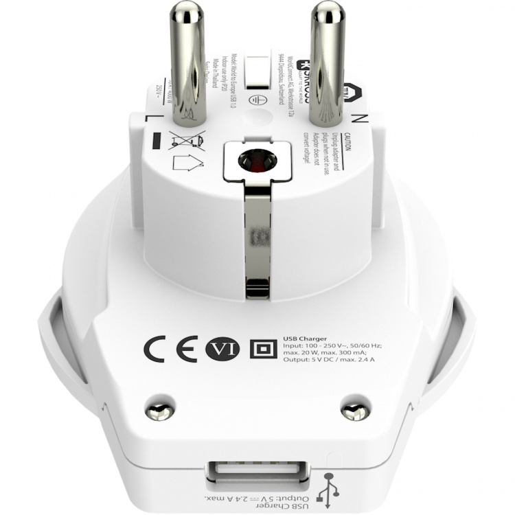 SKROSS El-Adapter Europa med USB