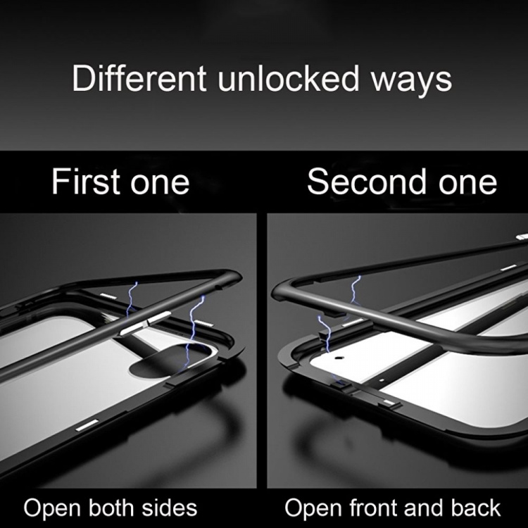 CAFELE iPhone X/XS lasikotelo magneettilukolla hopeanväriselle mallille