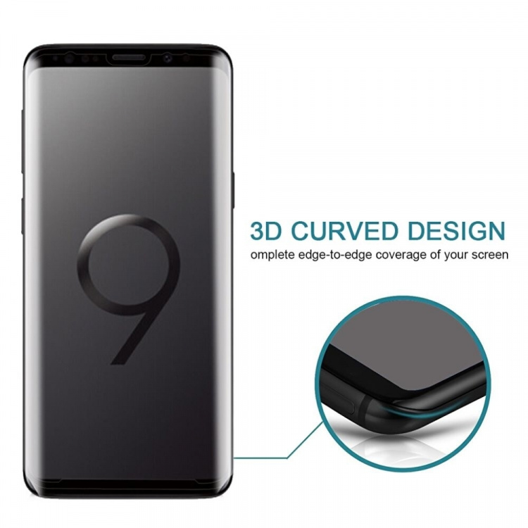 3D karkaistua lasia suojalasi Samsung Galaxy S9 - Valkoinen