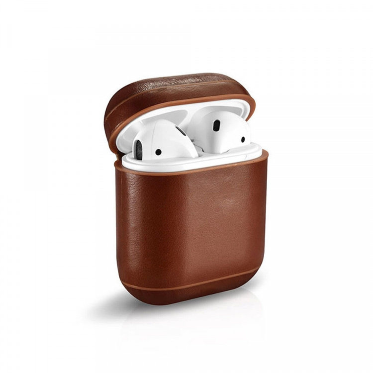 Nahkakotelo Apple Airpods -laitteille, jossa on solki Nahkakotelo Apple Airpods -laitteille, jossa on solki