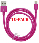 10-PACK kaapeli USB-A - Lightning 2.4A, 1m, vaaleanpunainen 10-PACK kaapeli USB-A - Lightning 2.4A, 1m, vaaleanpunainen