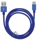 Kaapeli USB-A - USB-C 2.4A, 1m, sininen