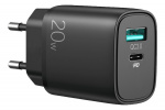 SiGN-pikalaturi USB & USB-C, PD & Q. C3. 0, 3. 5A, 20W, musta