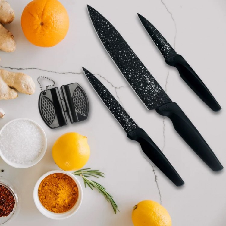 Royalty Line RL-MB3B 3kpl veitsisarja, jossa on miniveitsen teroitin