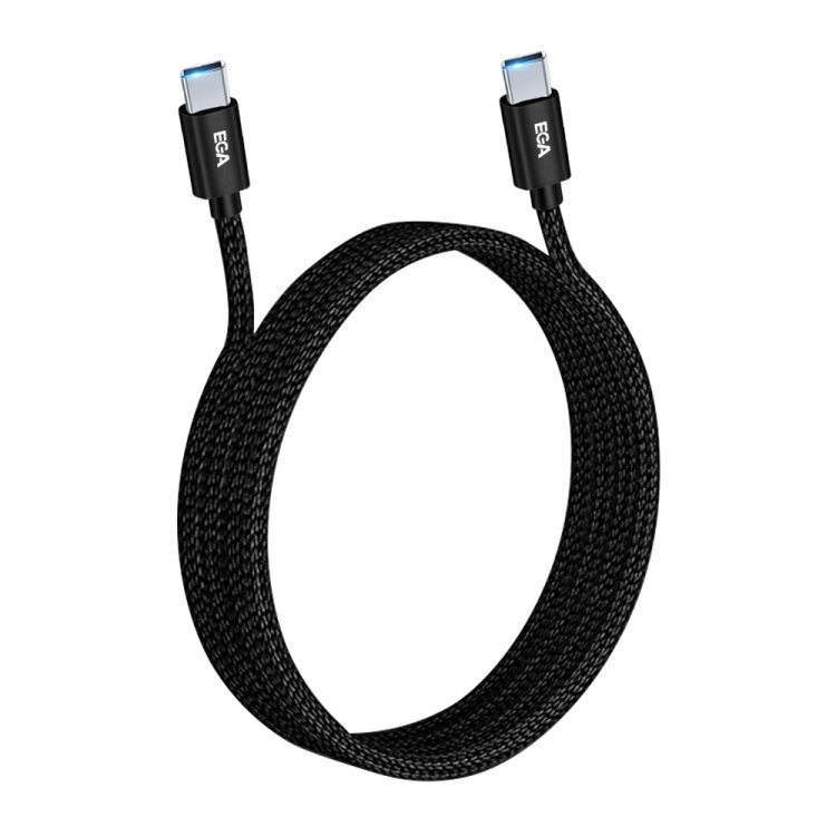 Pikalataus USB-C ja USB-C 6A 240W, 2 m, musta Pikalataus USB-C ja USB-C 6A 240W, 2 m, musta