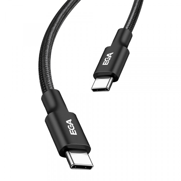 Pikalataus USB-C ja USB-C 6A 240W, 2 m, musta Pikalataus USB-C ja USB-C 6A 240W, 2 m, musta