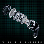 ET03 True Wireless Bluetooth -kuulokkeet, musta
