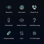 ET03 True Wireless Bluetooth -kuulokkeet, musta
