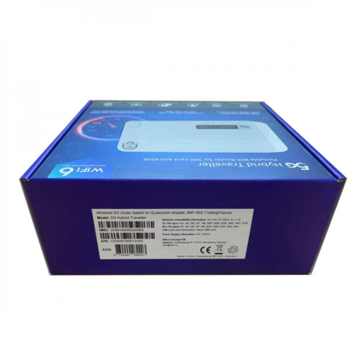 5G Hybrid Traveller Portable Wifi reititin SIM- ja eSIM-kortille 5G Hybrid Traveller Portable Wifi reititin SIM- ja eSIM-kortille
