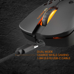 DELTACO GAMING DM220 Trådlös lättvikts gaming mus, RGB, svart