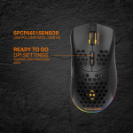 DELTACO GAMING DM220 Trådlös lättvikts gaming mus, RGB, svart