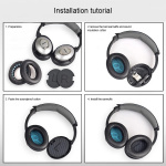 Bose QC2/QC15/AE2/QC25/QC35 korvaavat korvatyynyt kuulokkeisiin, harmaa/sininen