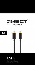 QNECT USB 3.1 tyyppi C uros - tyyppi C uros 10GB 60W, 1m