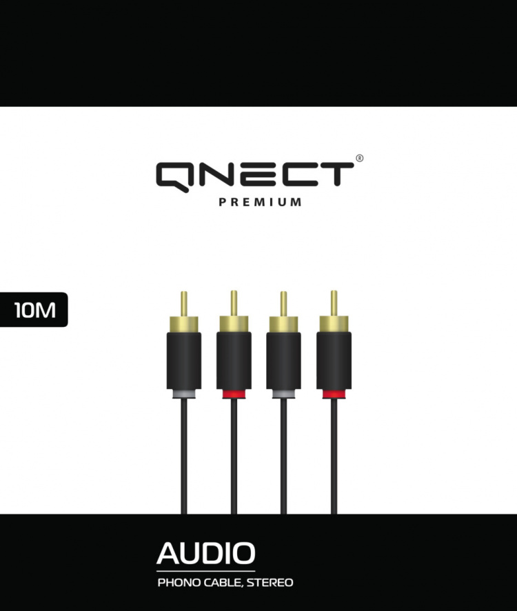 QNECT Phono 2xRCA uros - 2xRCA uros, 10m