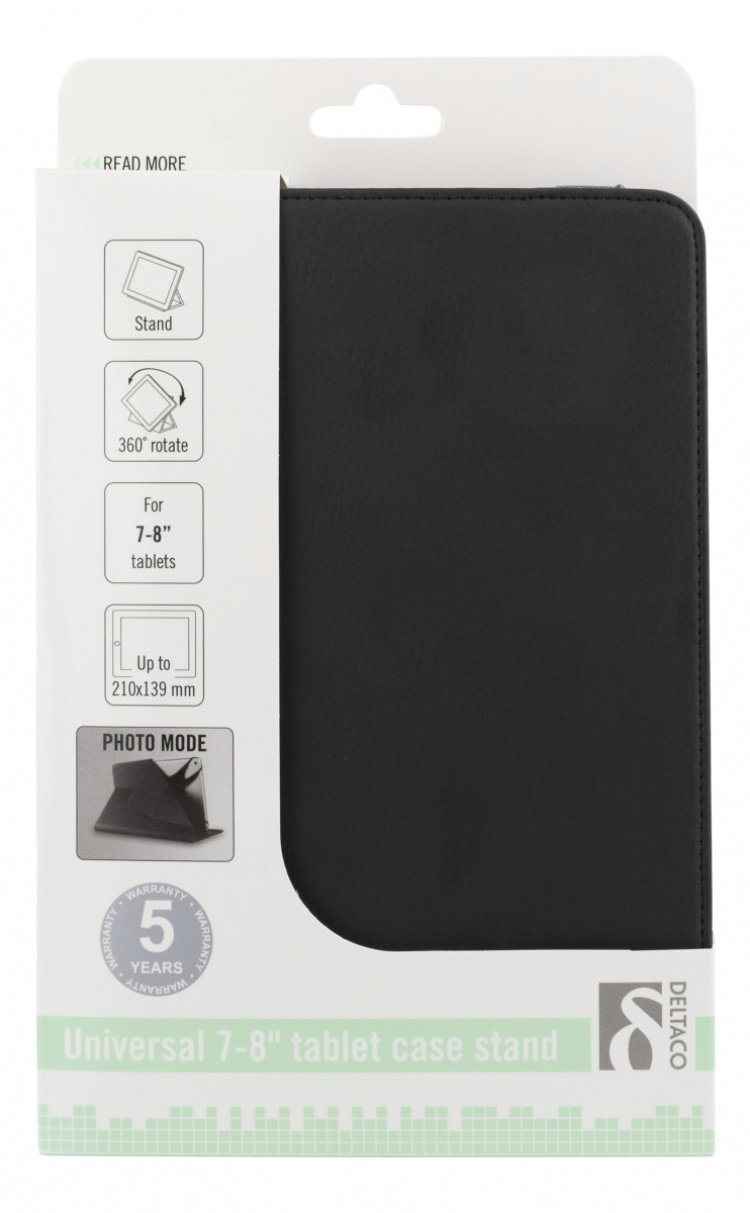 DELTACO Yleiskäyttöinen tablettikotelo, 7/8