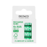 DELTACO Ultimate Ni-Mh ladattava, LR03/AAA-koko, 750mAh, 4-pack(SG)