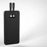 QUALO QTPB10-LD-23-01 Transparent power bank 10000 mAh PD with LED 23W black