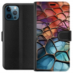 Lompakkokotelo Apple iPhone 12 Pro Max-laitteelle, jossa on Metallikuviointi kuvio