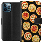 Lompakkokotelo Apple iPhone 12 Pro Max-laitteelle, jossa on Pizza kuvio