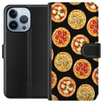 Lompakkokotelo Apple iPhone 13 Pro-laitteelle, jossa on Pizza kuvio