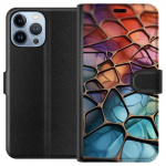 Lompakkokotelo Apple iPhone 13 Pro Max-laitteelle, jossa on Metallikuviointi kuvio