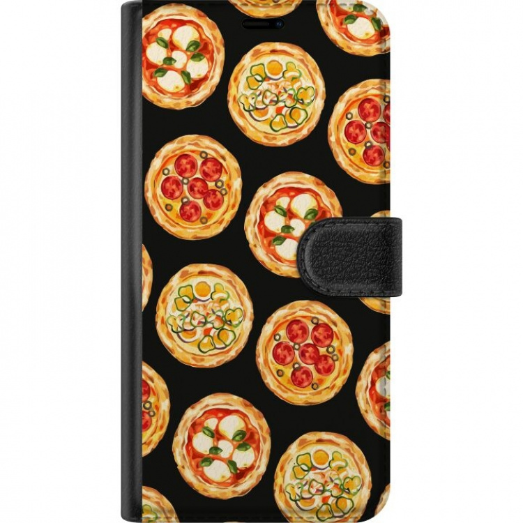 Lompakkokotelo Apple iPhone 14-laitteelle, jossa on Pizza kuvio