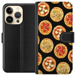 Lompakkokotelo Apple iPhone 15 Pro-laitteelle, jossa on Pizza kuvio