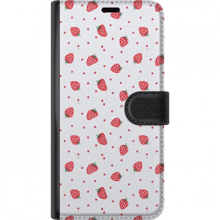 Lompakkokotelo Apple iPhone 15 Pro-laitteelle, jossa on Mansikat kuvio