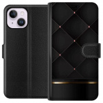Lompakkokotelo Apple iPhone 15 Plus-laitteelle, jossa on Ylellinen linja kuvio