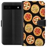 Lompakkokotelo Google Pixel 6a-laitteelle, jossa on Pizza kuvio