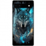 Kännykkäkuori Google Pixel 6a-laitteelle, jossa on Susi kuvio