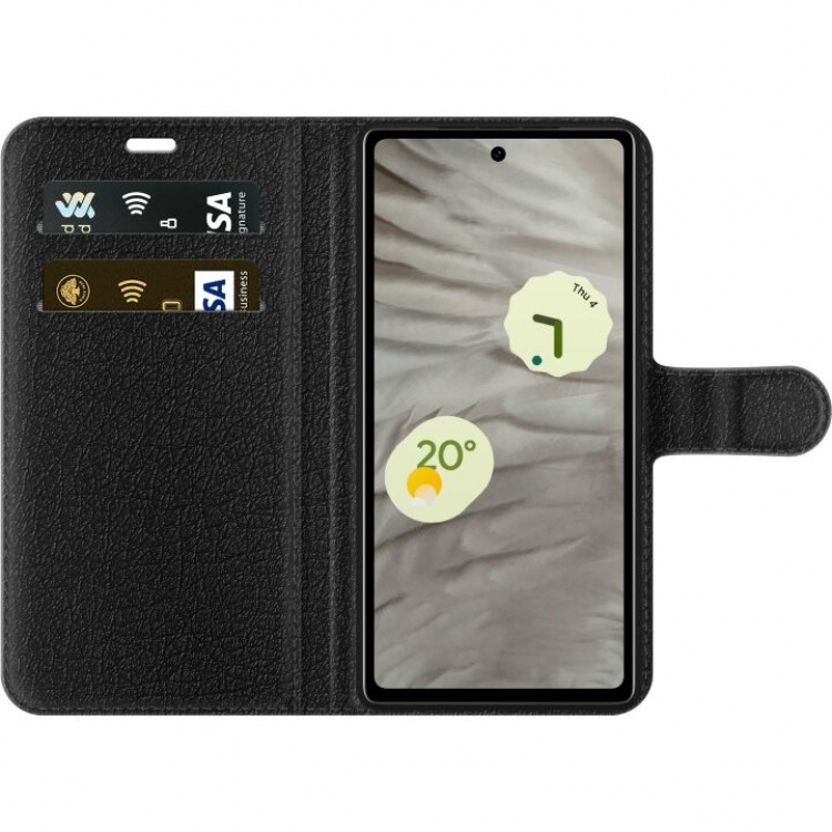Lompakkokotelo Google Pixel 7a-laitteelle, jossa on Lasinen kuvio