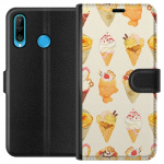 Lompakkokotelo Huawei P30 lite-laitteelle, jossa on Lasinen kuvio