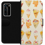 Lompakkokotelo Huawei P40 Pro-laitteelle, jossa on Lasinen kuvio Lompakkokotelo Huawei P40 Pro-laitteelle, jossa on Lasinen kuvio