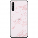 Kännykkäkuori Huawei P smart Pro 2019-laitteelle, jossa on Roosa Sydän kuvio