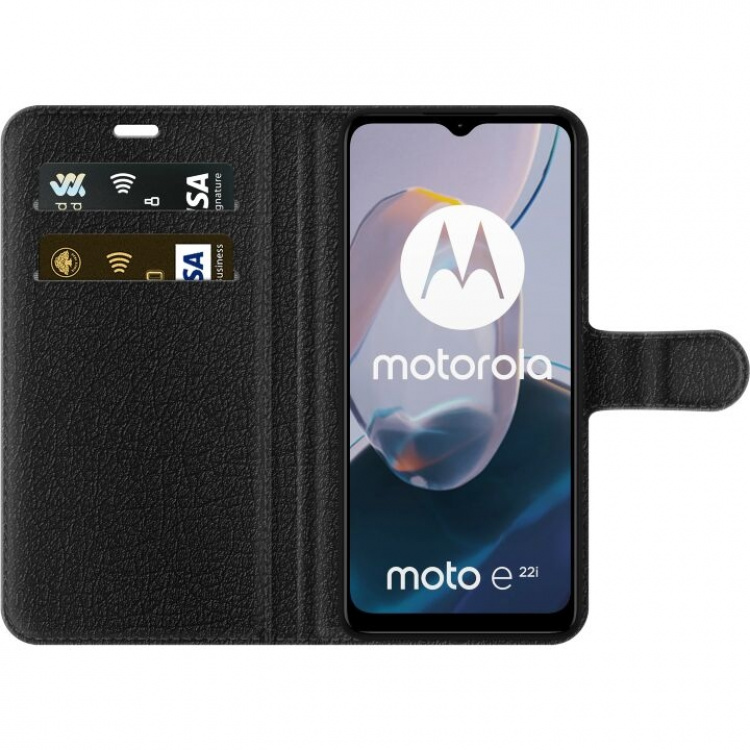 Lompakkokotelo Motorola Moto E22i-laitteelle, jossa on Roosa Sydän kuvio