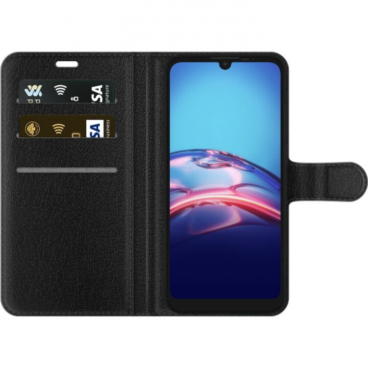 Lompakkokotelo Motorola Moto E6i-laitteelle, jossa on Mansikat kuvio