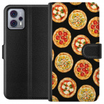 Lompakkokotelo Motorola Moto G23-laitteelle, jossa on Pizza kuvio