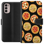 Lompakkokotelo Motorola Moto G31-laitteelle, jossa on Pizza kuvio