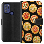 Lompakkokotelo Motorola Moto G60S-laitteelle, jossa on Pizza kuvio