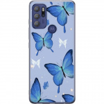 Kännykkäkuori Motorola Moto G60S-laitteelle, jossa on Sinisiä perhosia kuvio