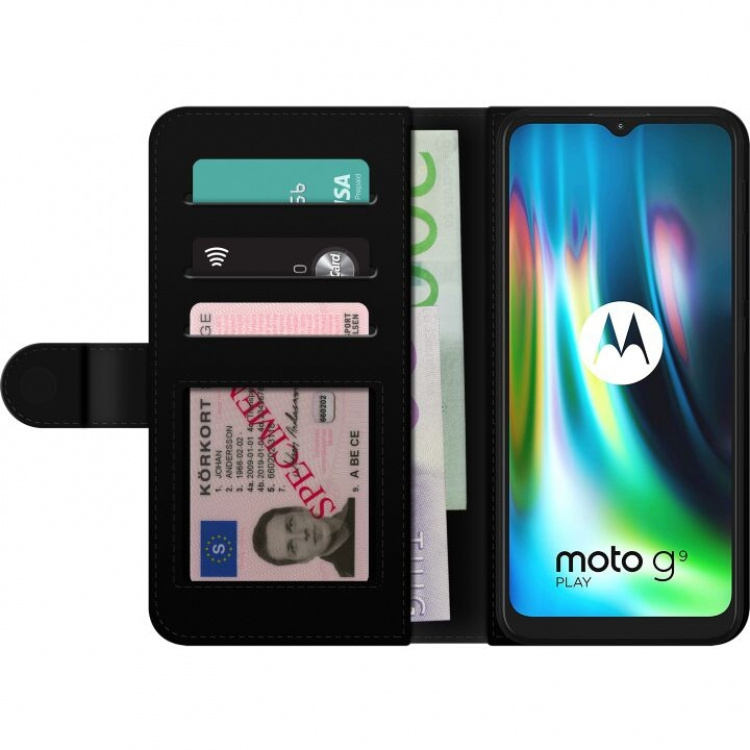 Lompakkokotelo Motorola Moto G9 Play-laitteelle, jossa on Paistetut munat kuvio